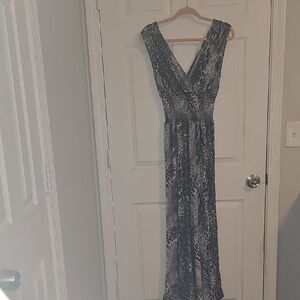 Elegant Gray Leopard Print Romper